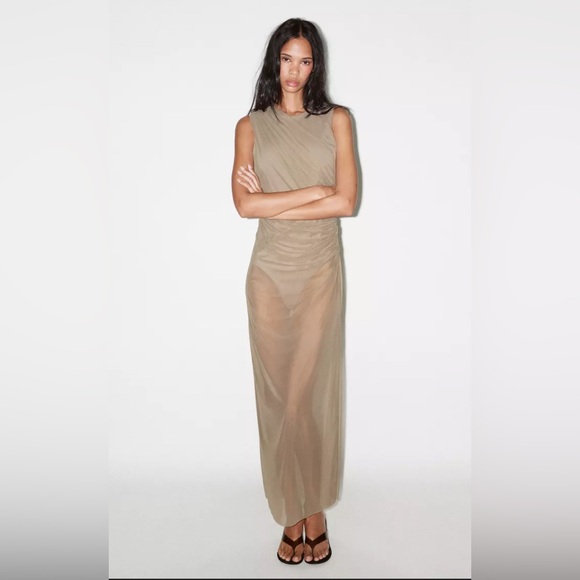 Zara Dresses & Skirts - Zara Tan Maxi Dress